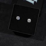 Solitaire Stud Earrings (White Gold)