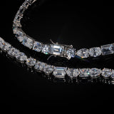 Mixed Shape Tennis Necklace (White Gold)