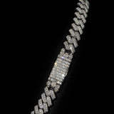 12mm Raised Prong Cuban Link Chain (White Gold)