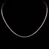 Micro Tennis Necklace in White Gold