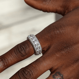 5-Row Band Ring in White Gold