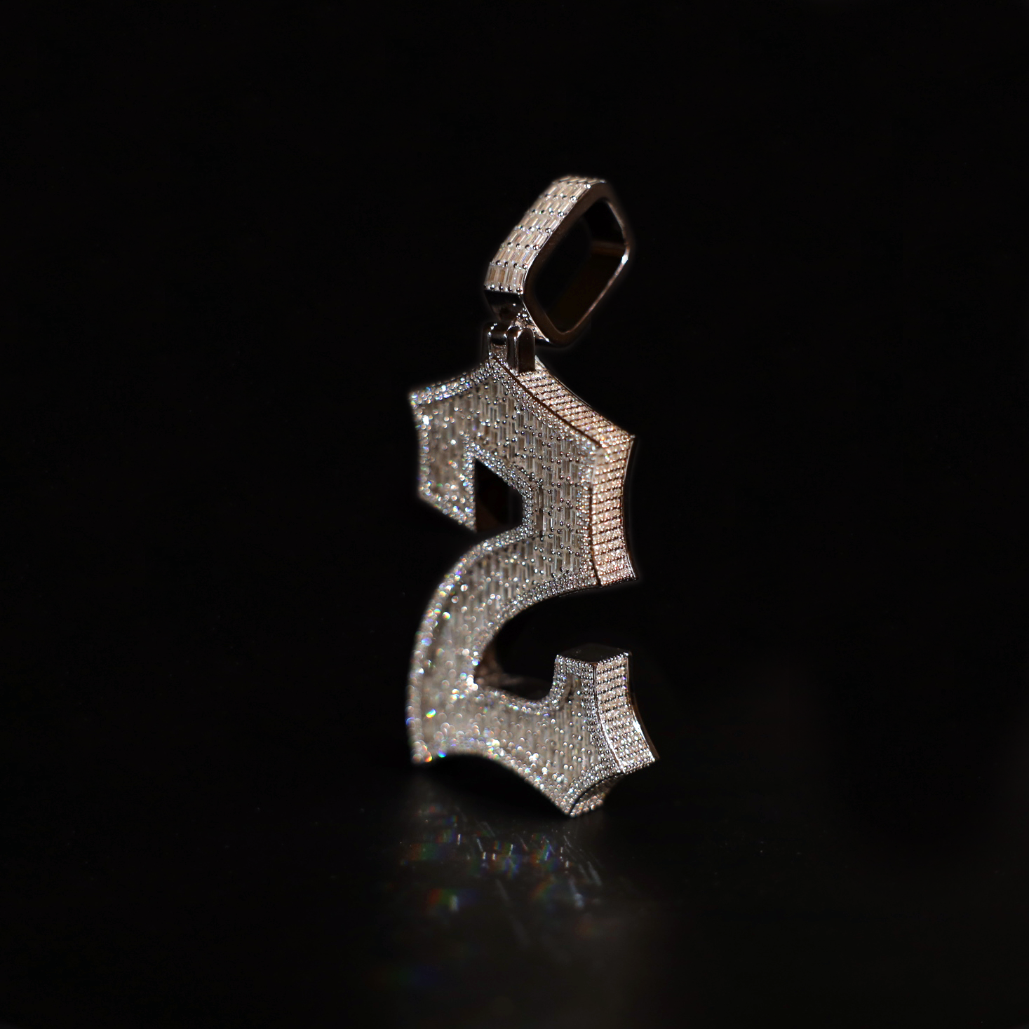 Custom Emerald-Cut Number Pendant