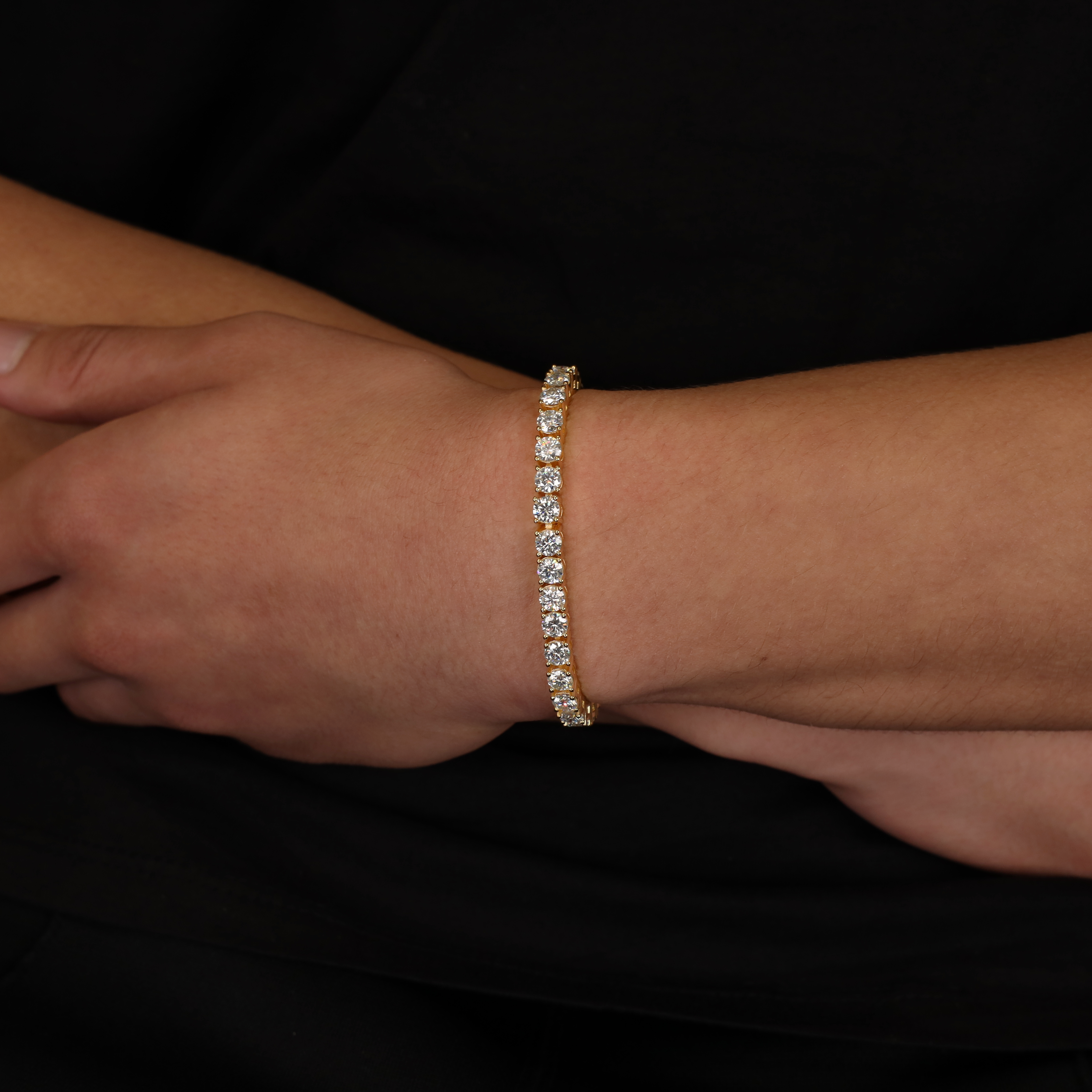 5mm Round-Cut Tennis Bracelet in Yellow Gold