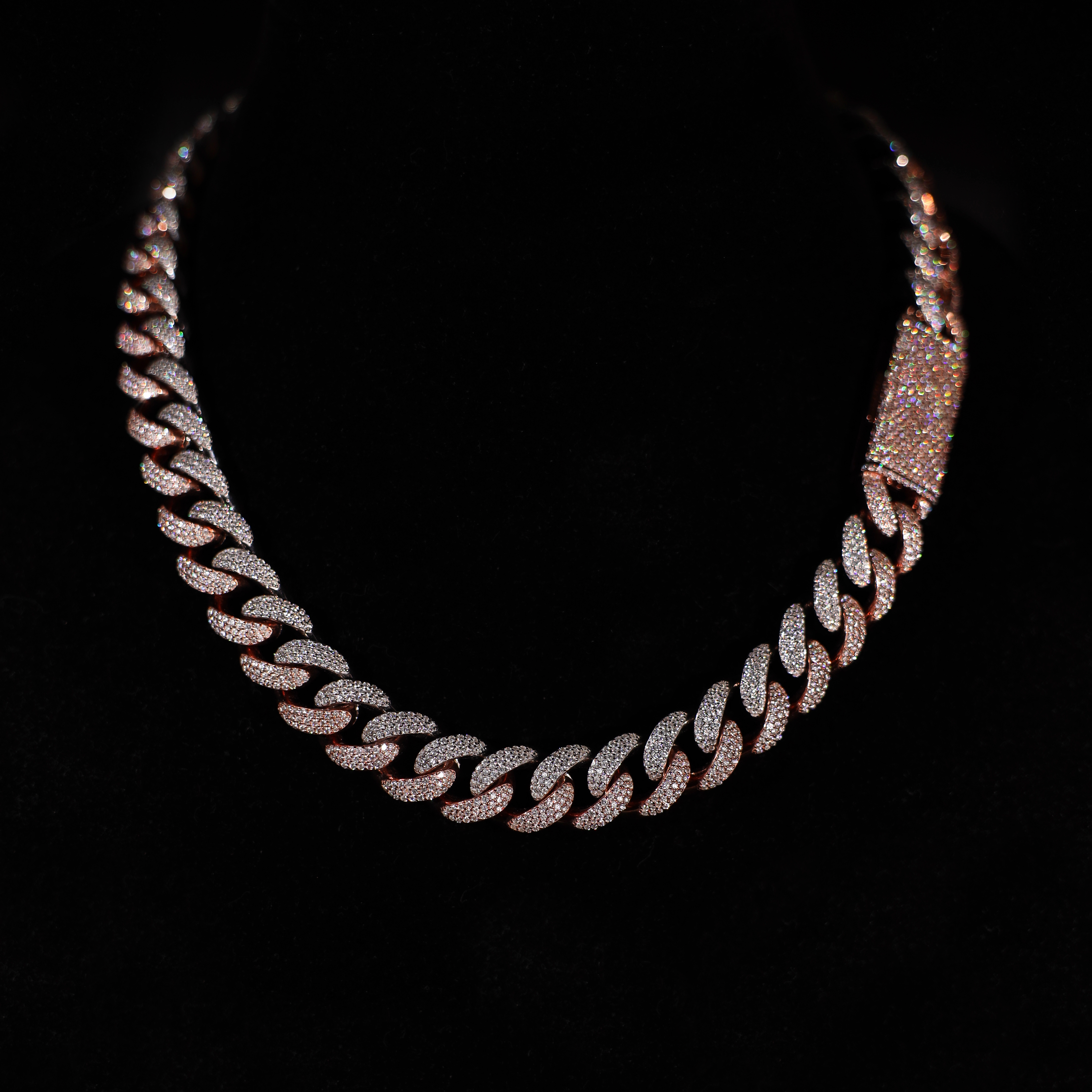 Two-Tone Cuban Link Chain, 15mm Miami Cuban Link Chain (Two-Tone)