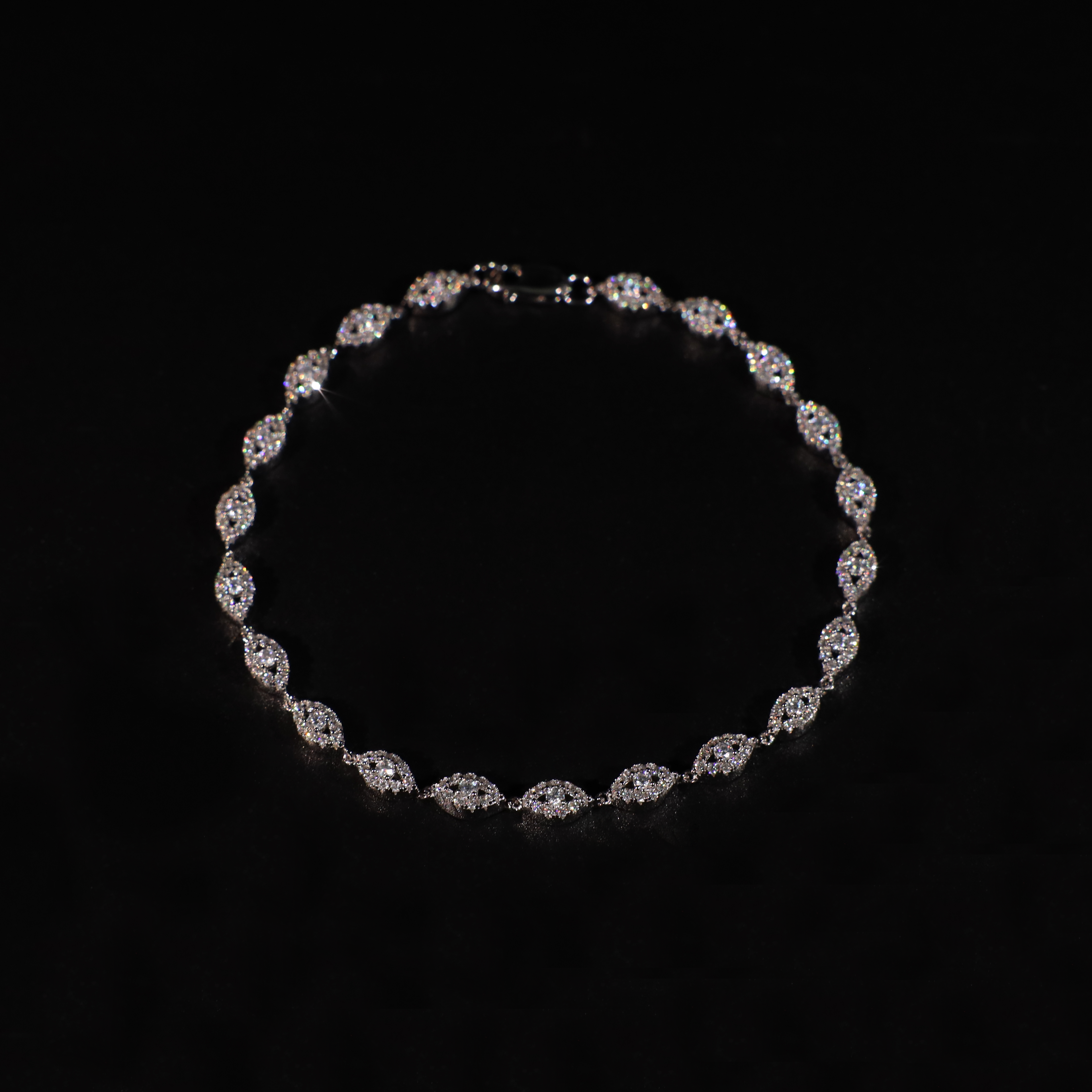 3mm Evil Eye Bracelet in White Gold