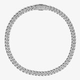 12mm Mosaic Cuban Link Chain (White Gold)