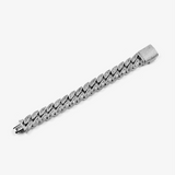 Oval Baguette Cuban Bracelet - White