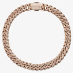 Iced London 20mm Raised Pointer Cuban Link Chain on a light grey background