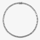 Round & Emerald Tennis Chain - White