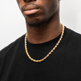 6mm Rope Chain in Yellow Gold