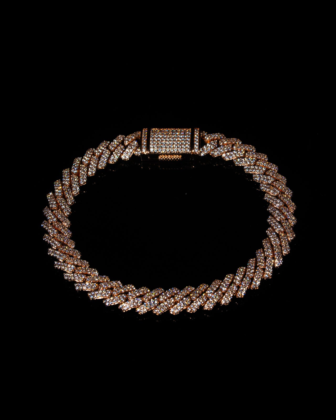 8mm Prong Cuban Link Bracelet (Rose Gold)