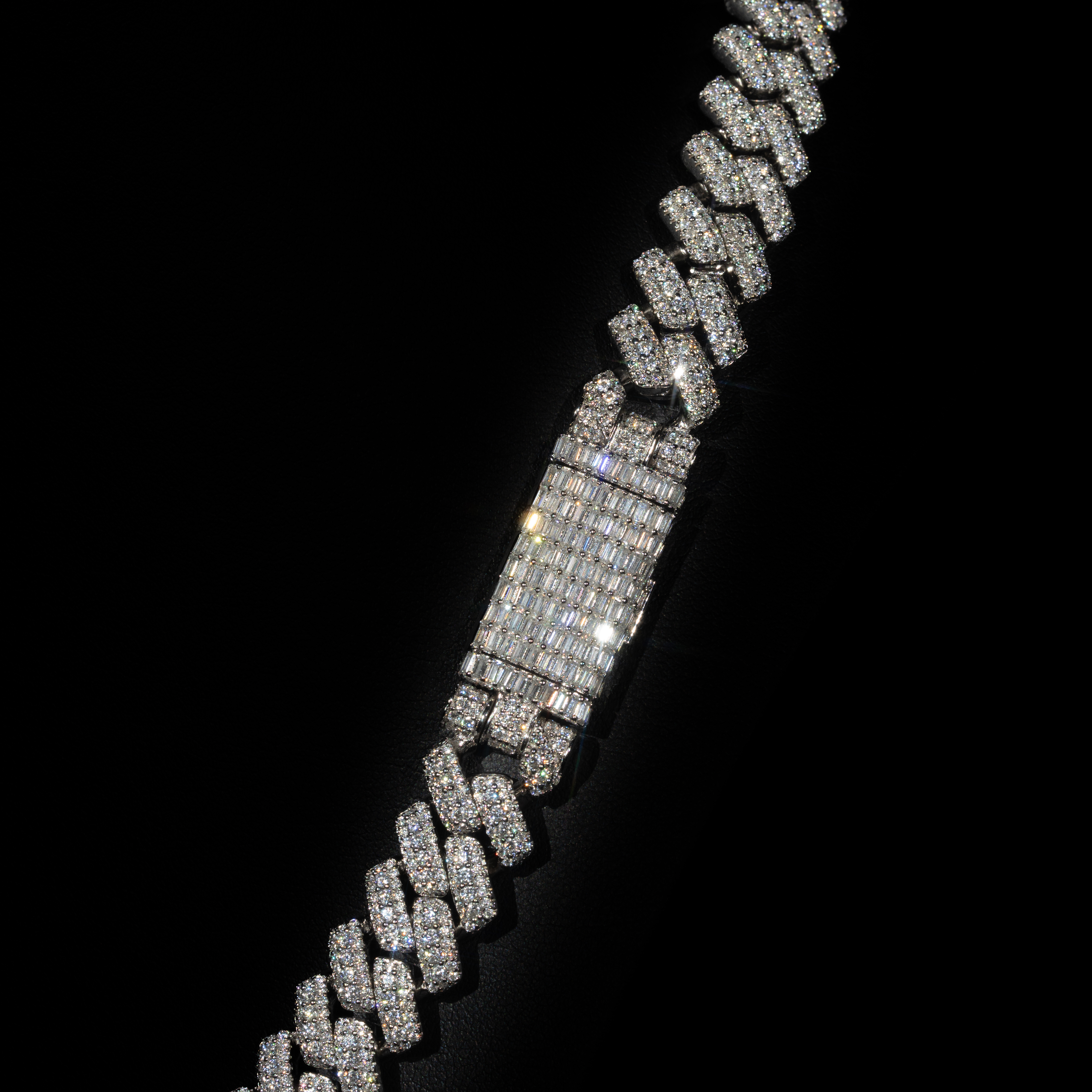 12mm Raised Prong Cuban Link Chain (Silver)