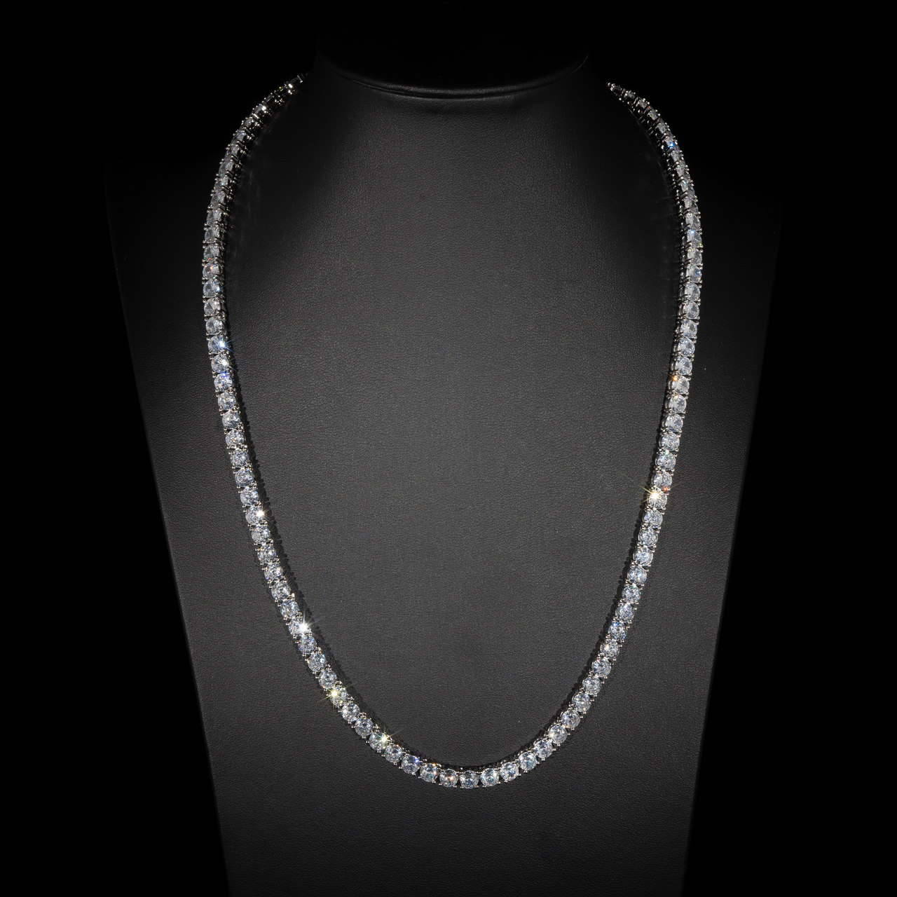 5mm Tennis Necklace in White Gold