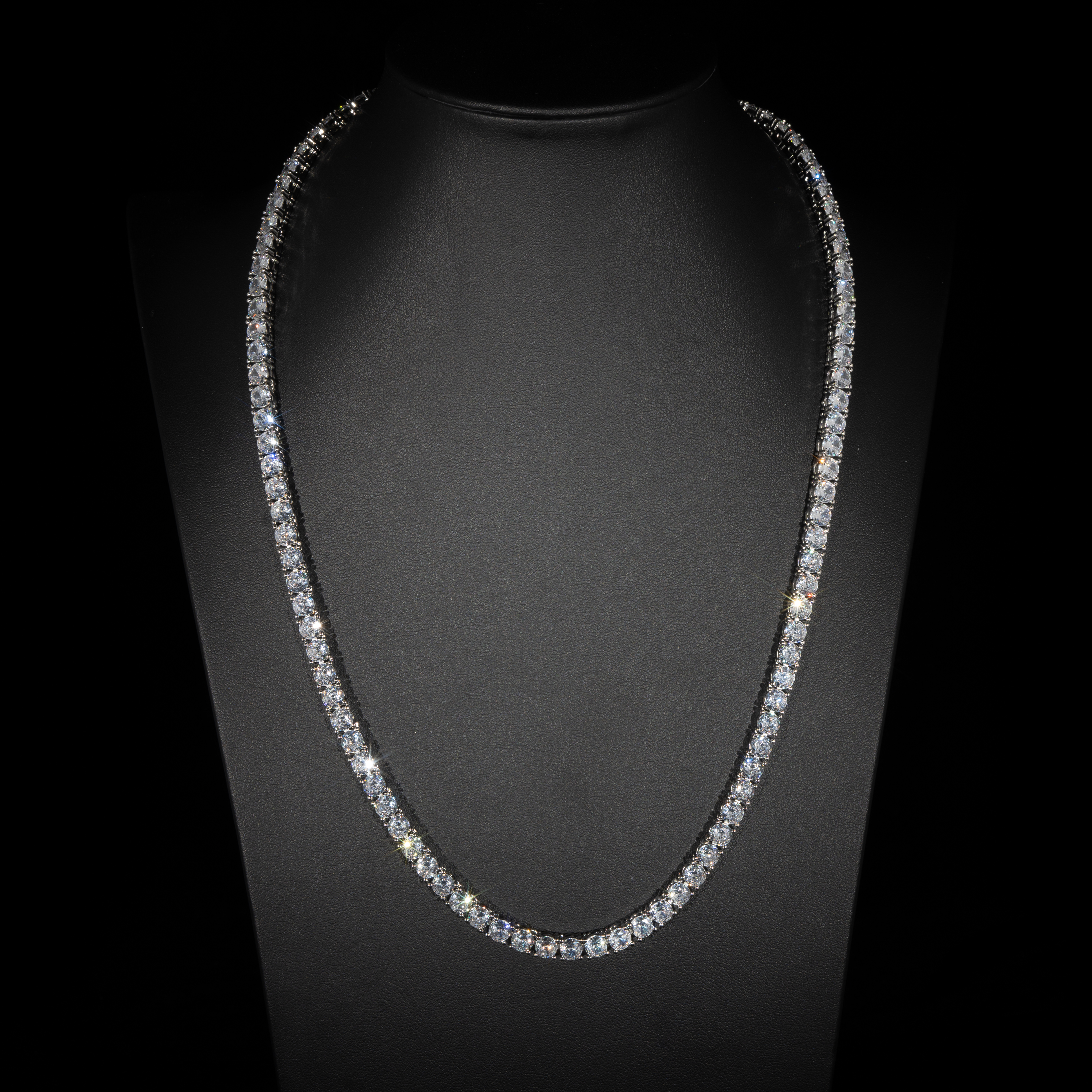 5mm Tennis Necklace in White Gold