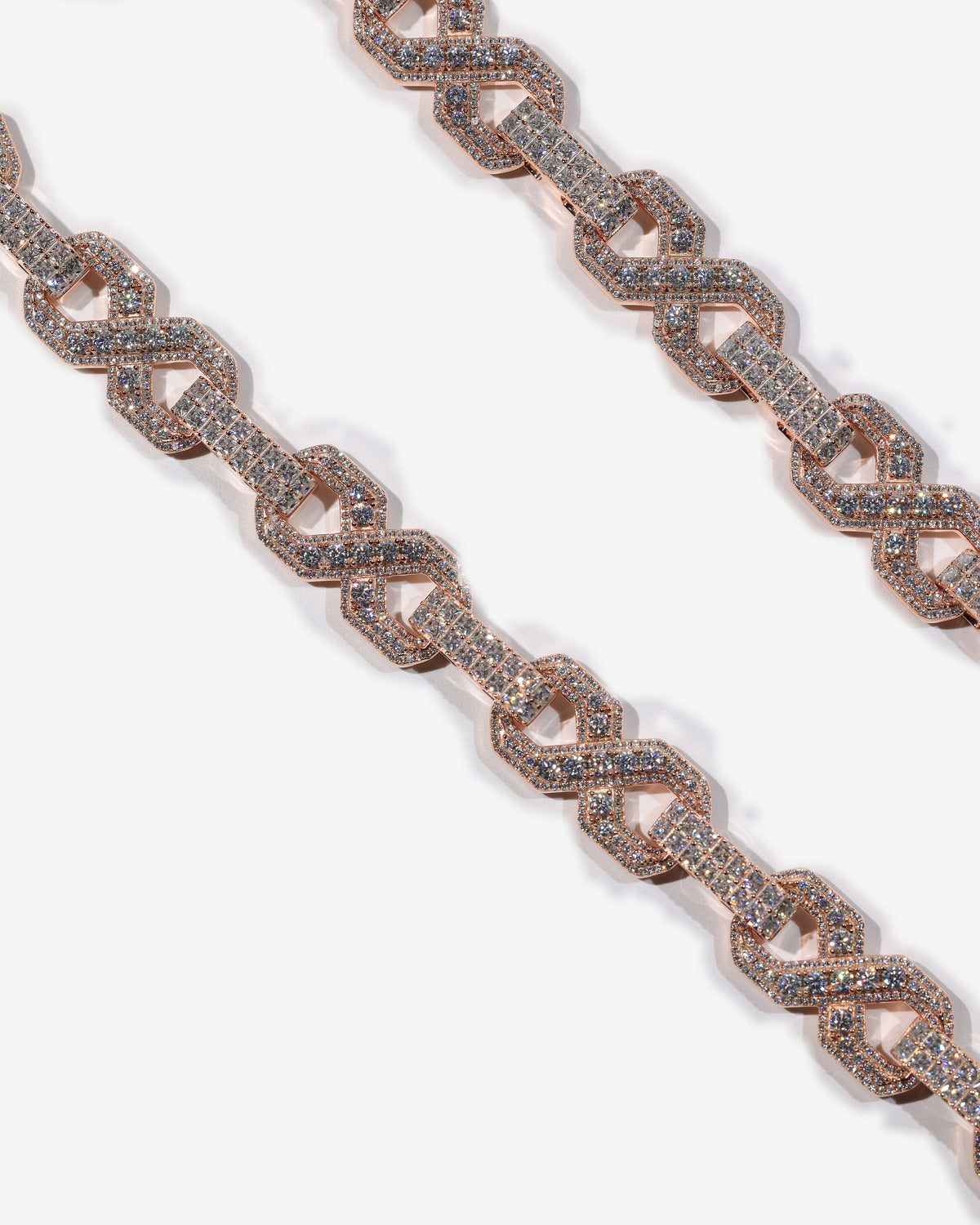 16mm Infinity Link Diamond Chain in rose gold — product detail