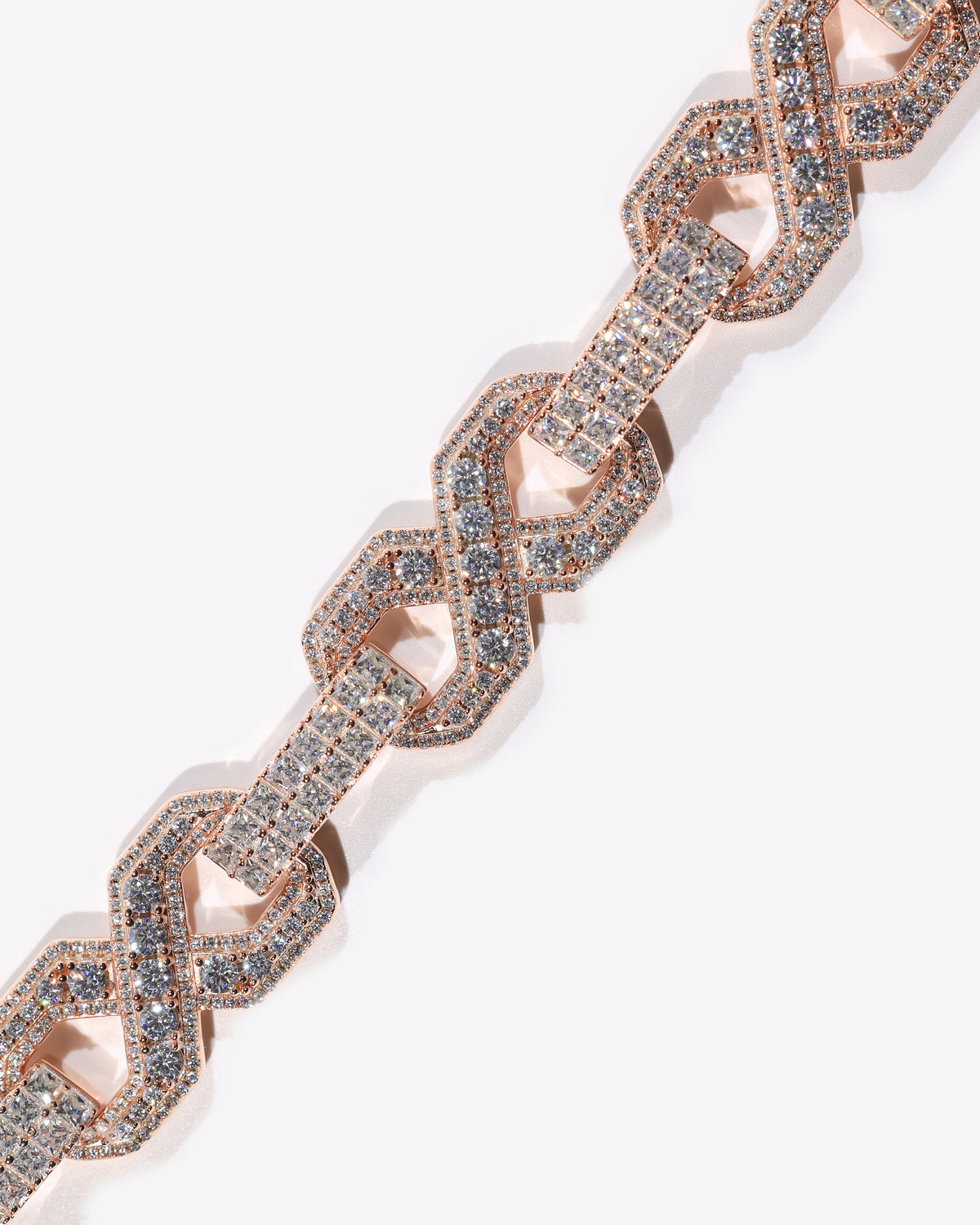 16mm Infinity Link Diamond Chain in rose gold — product detail