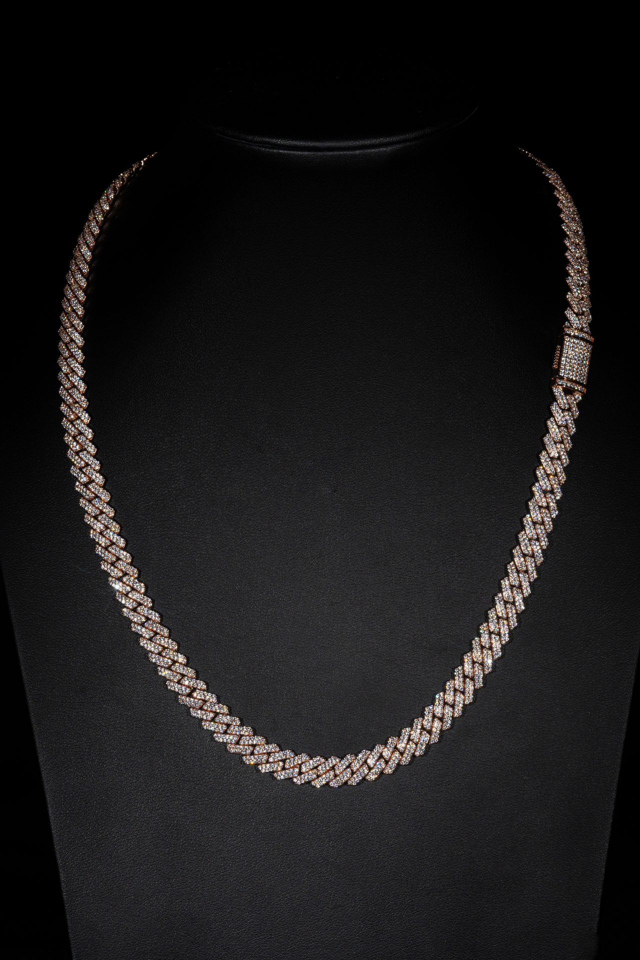 8mm Prong Cuban Link Chain (Rose Gold)