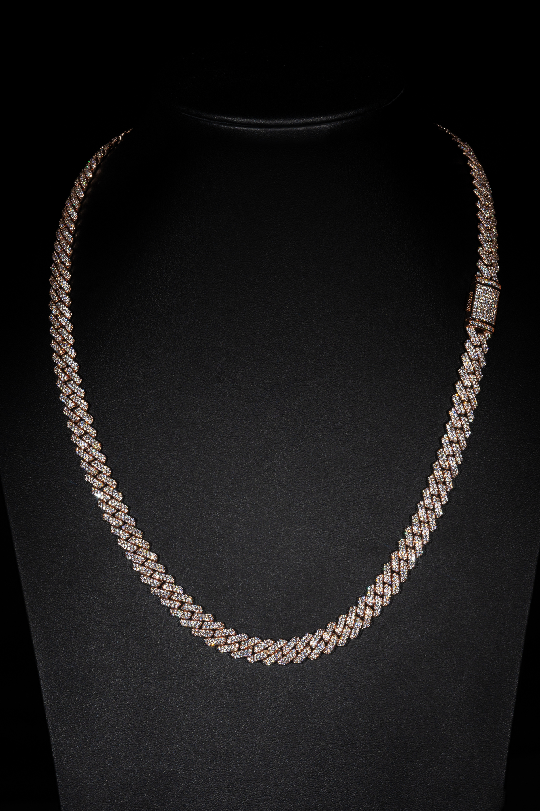 8mm Prong Cuban Link Chain (Rose Gold)