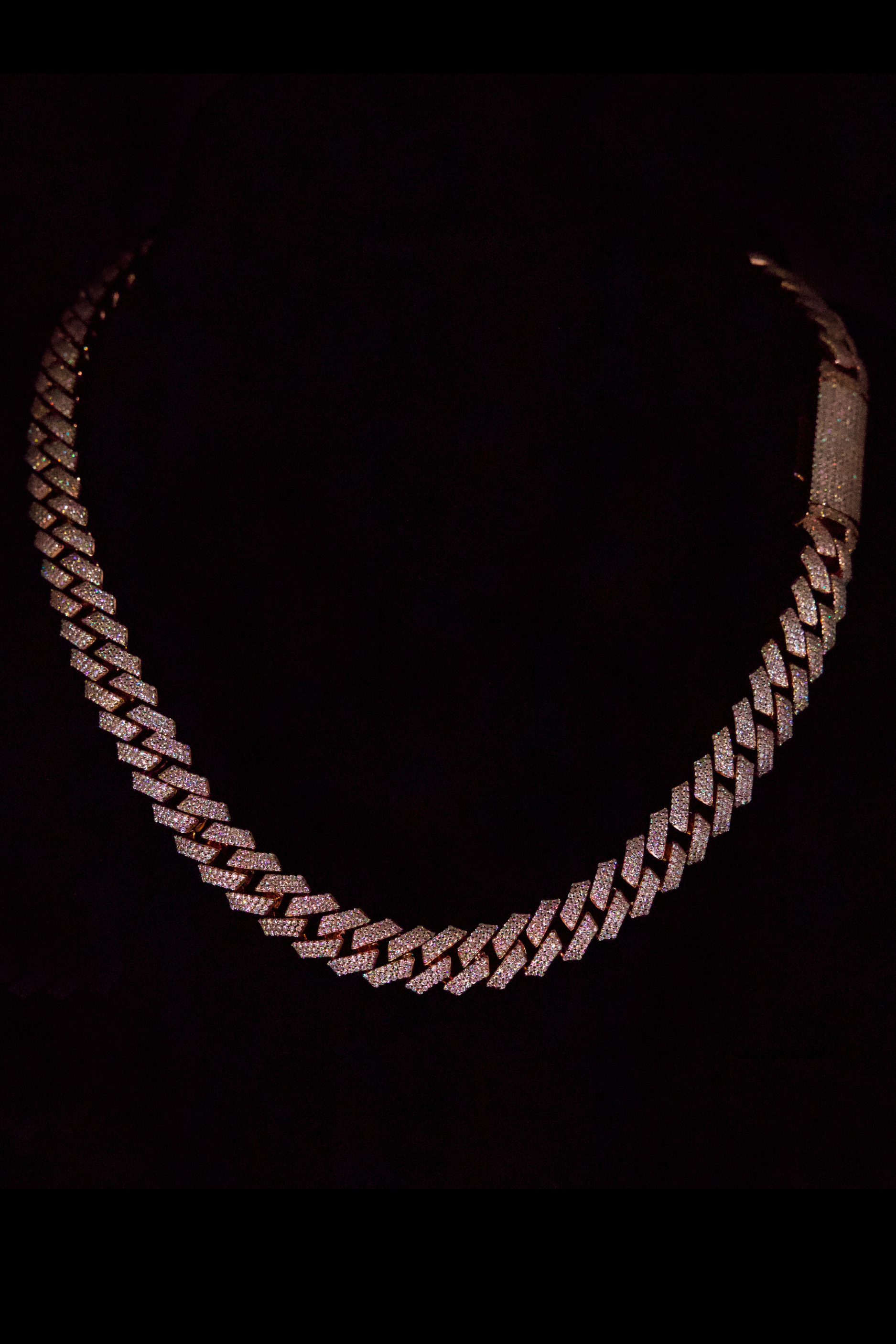 12mm Prong Cuban Link Chain (Rose Gold)