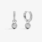 Ball Hoop Earrings — White Gold view 1 | colour:white