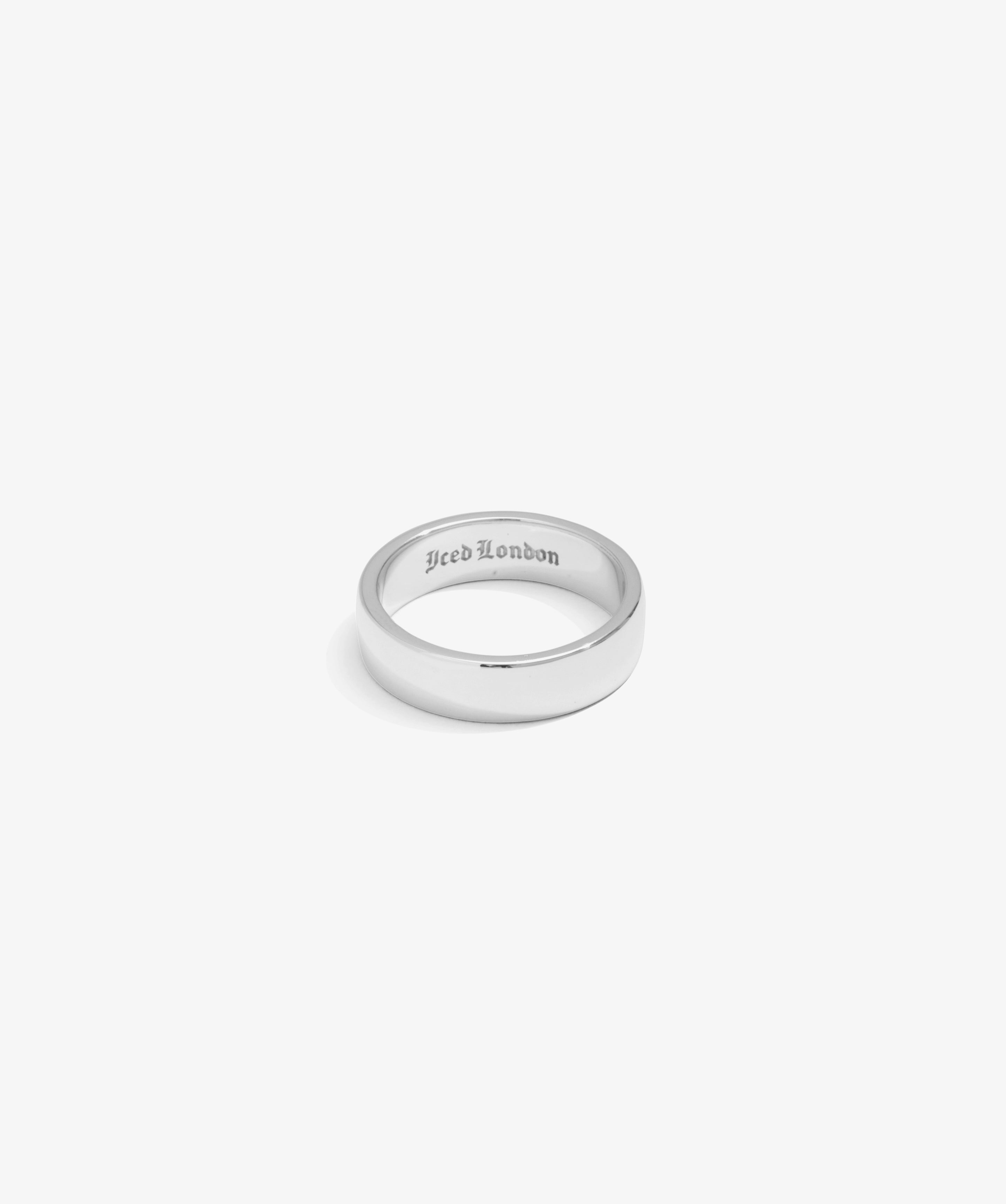 Classic Band Ring — White Gold studio view | colour:white