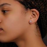 Cluster Stud Earrings (White Gold)