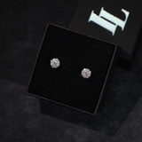 Cluster Stud Earrings (White Gold)