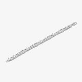 ICED London silver bracelet with alternating princess-cut and round diamonds, elegant jewelry for formal wear.