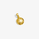 ICED London gold basketball pendant charm with polished finish and bail for necklace.