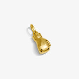Gold boxing glove pendant charm with a loop, ICED London jewelry.