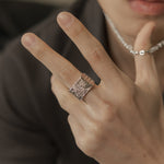 Floral Signet Ring — White Gold alternate view | colour:white