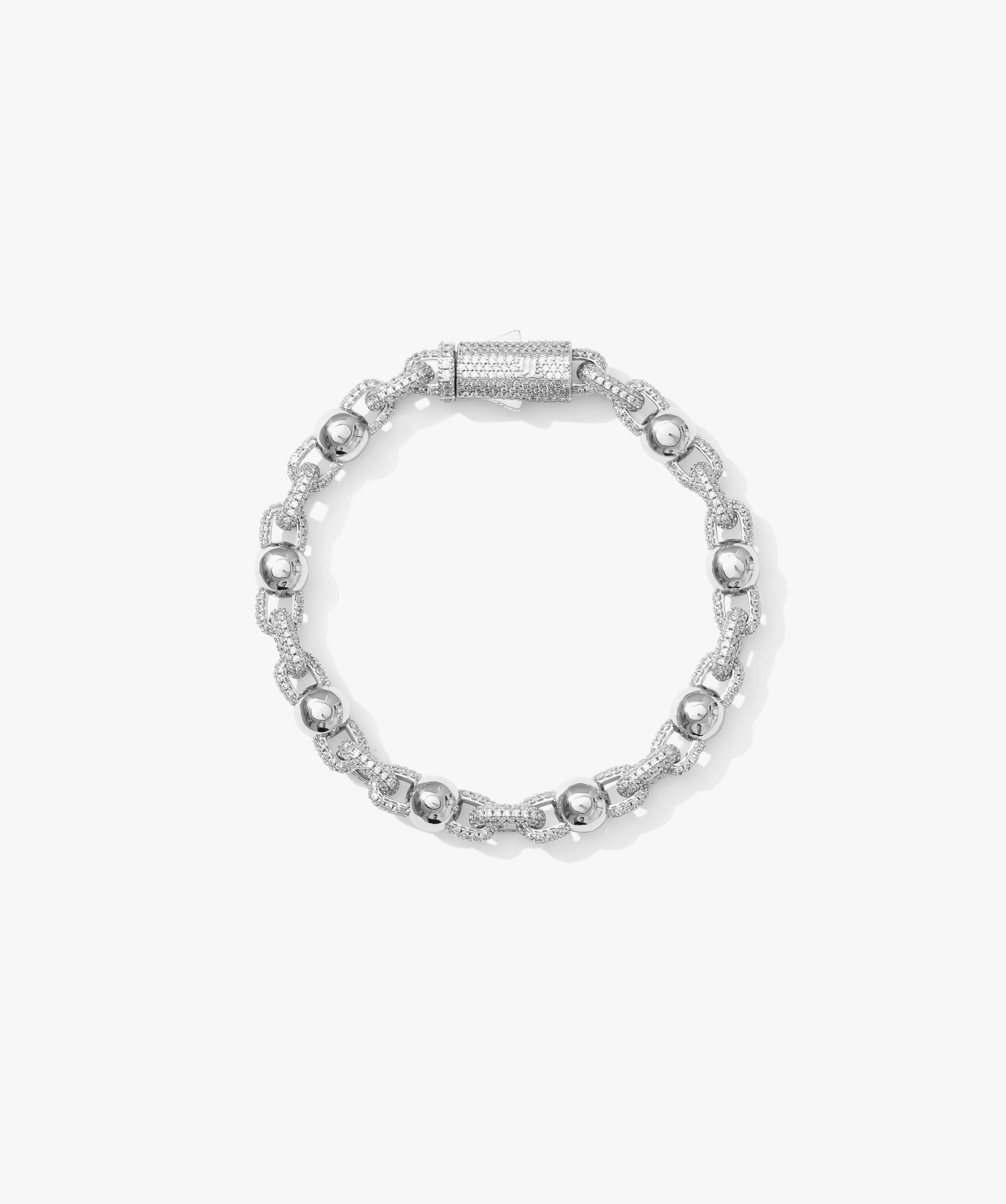 Half-Set Ball Bracelet — White Gold view 1 | colour:white