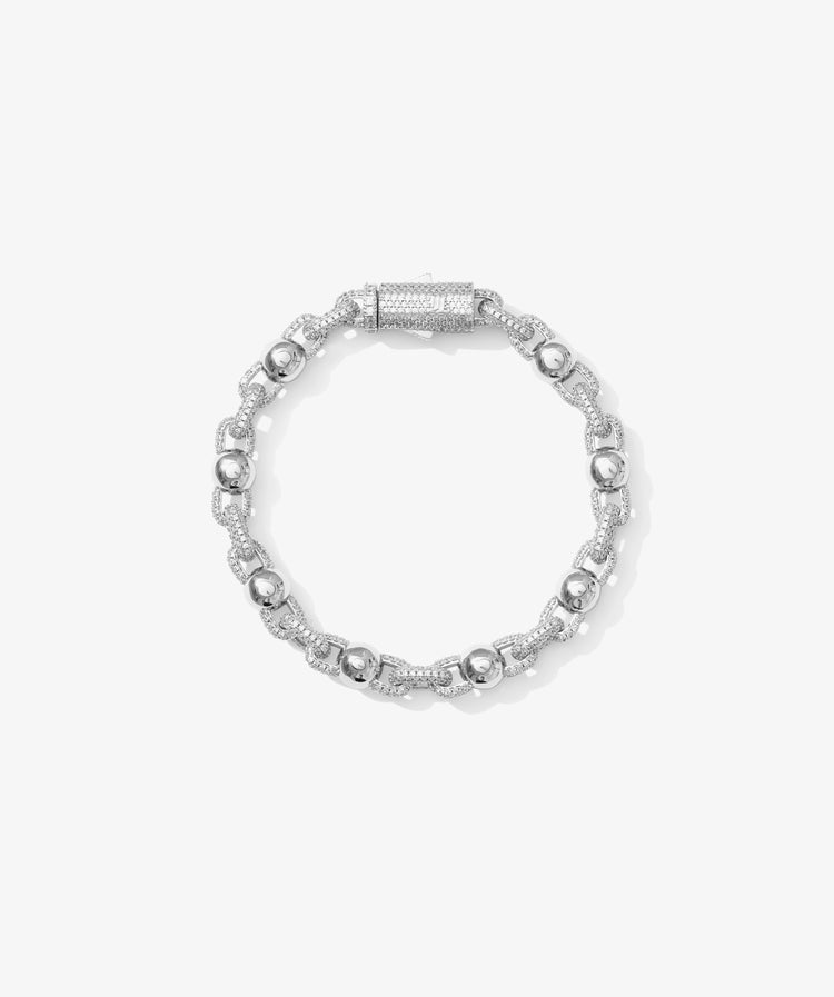 Half-Set Ball Bracelet — White Gold view 1 | colour:white