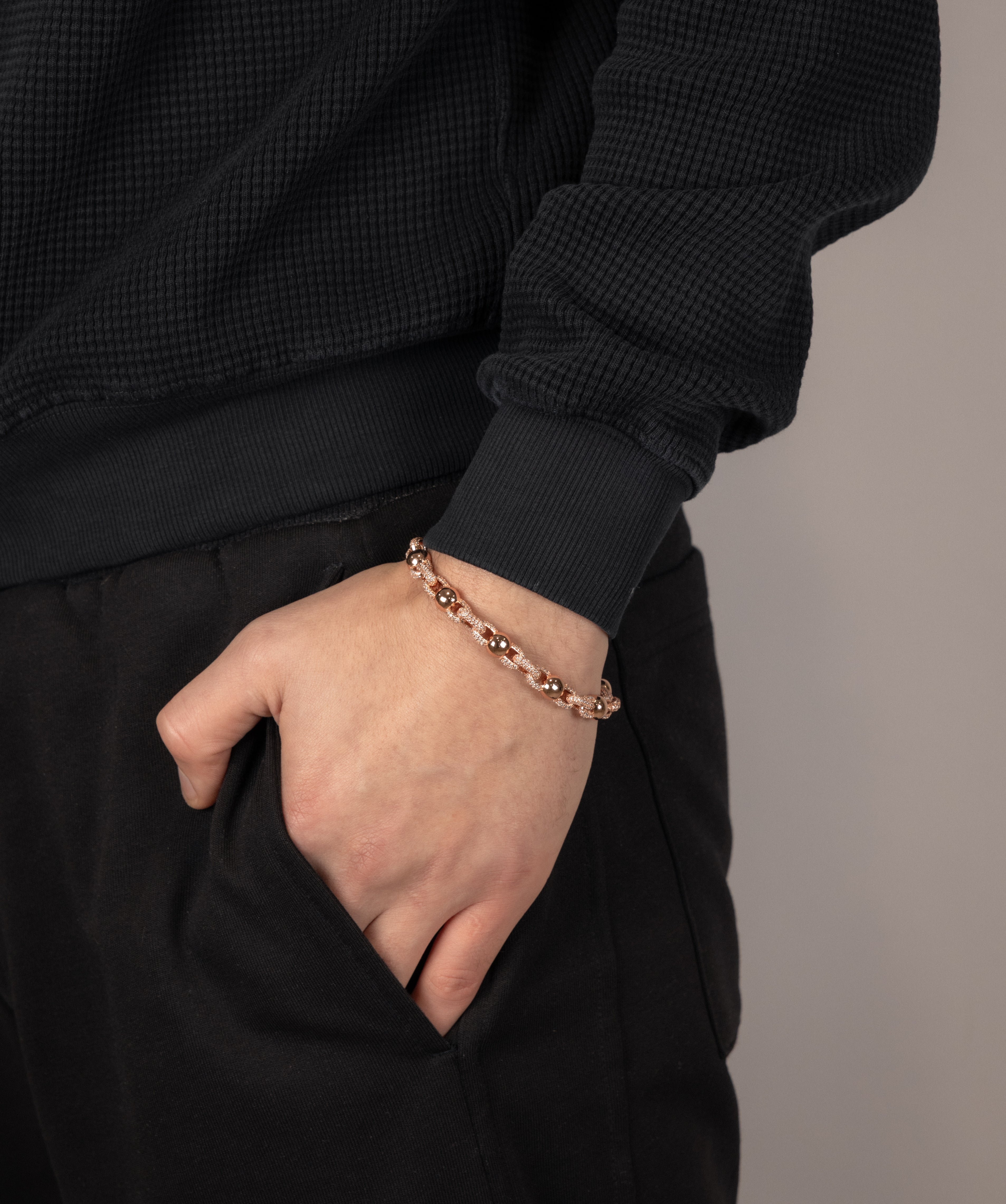 Half-Set Ball Bracelet — Rose Gold view 2 | colour:rose