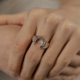 Horseshoe Ring — White Gold view 2 | colour:white