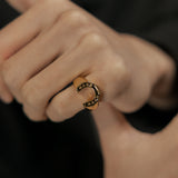 Horseshoe Ring — Yellow Gold view 2 | colour:yellow