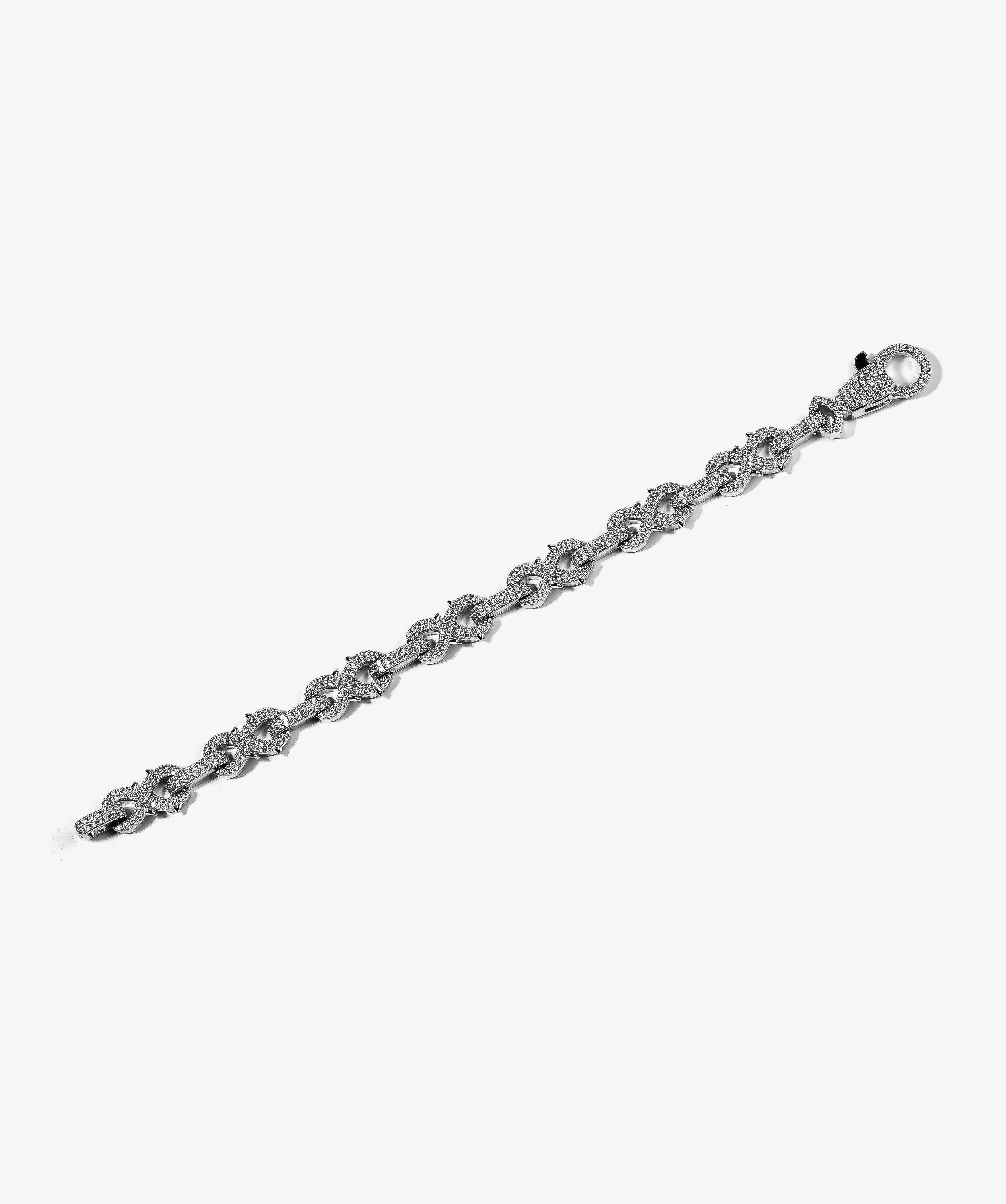 Iced Infinity Thorn Bracelet — White Gold view 1 | colour:white