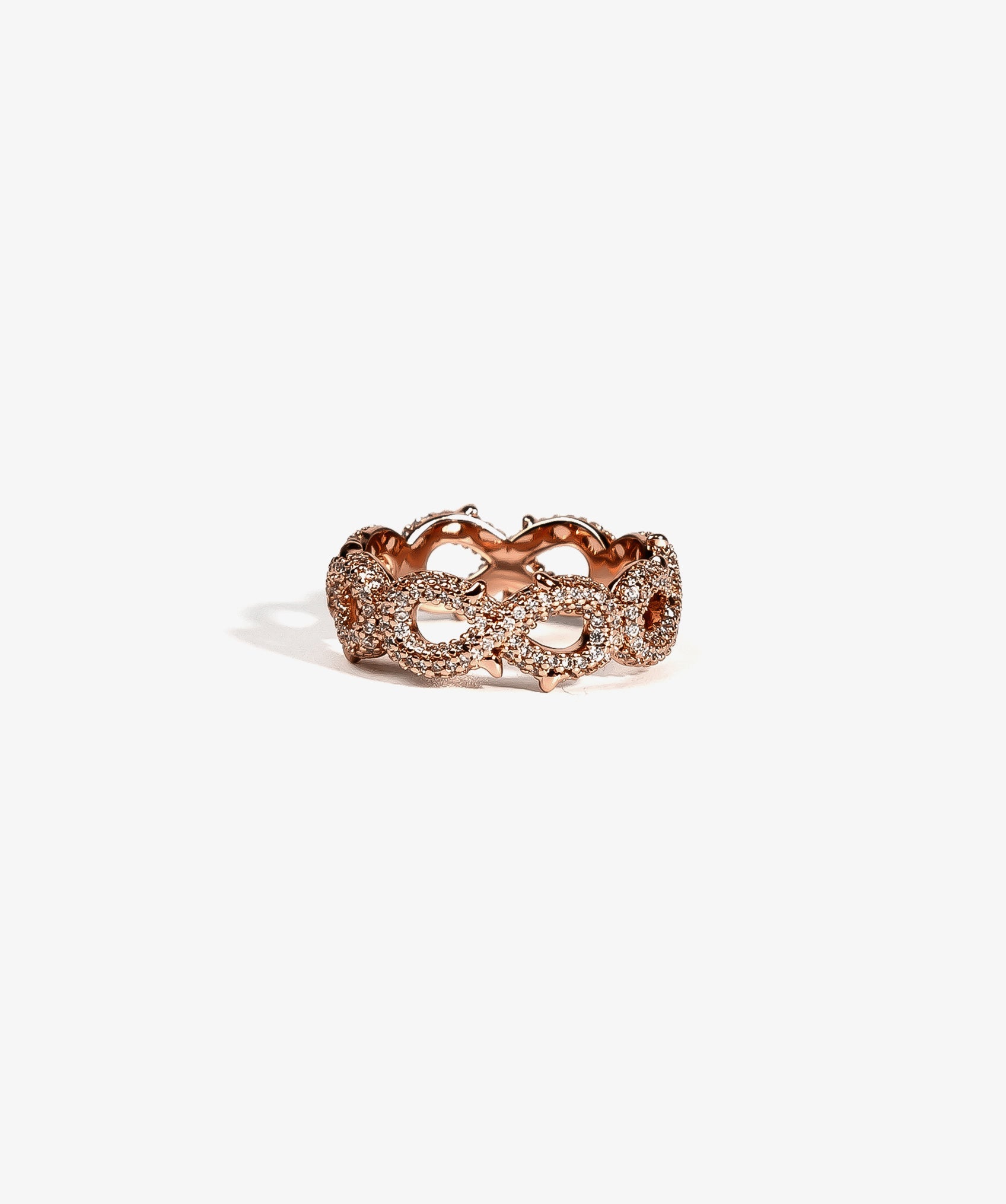 Iced Infinity Thorn Ring — Rose Gold studio view | colour:rose