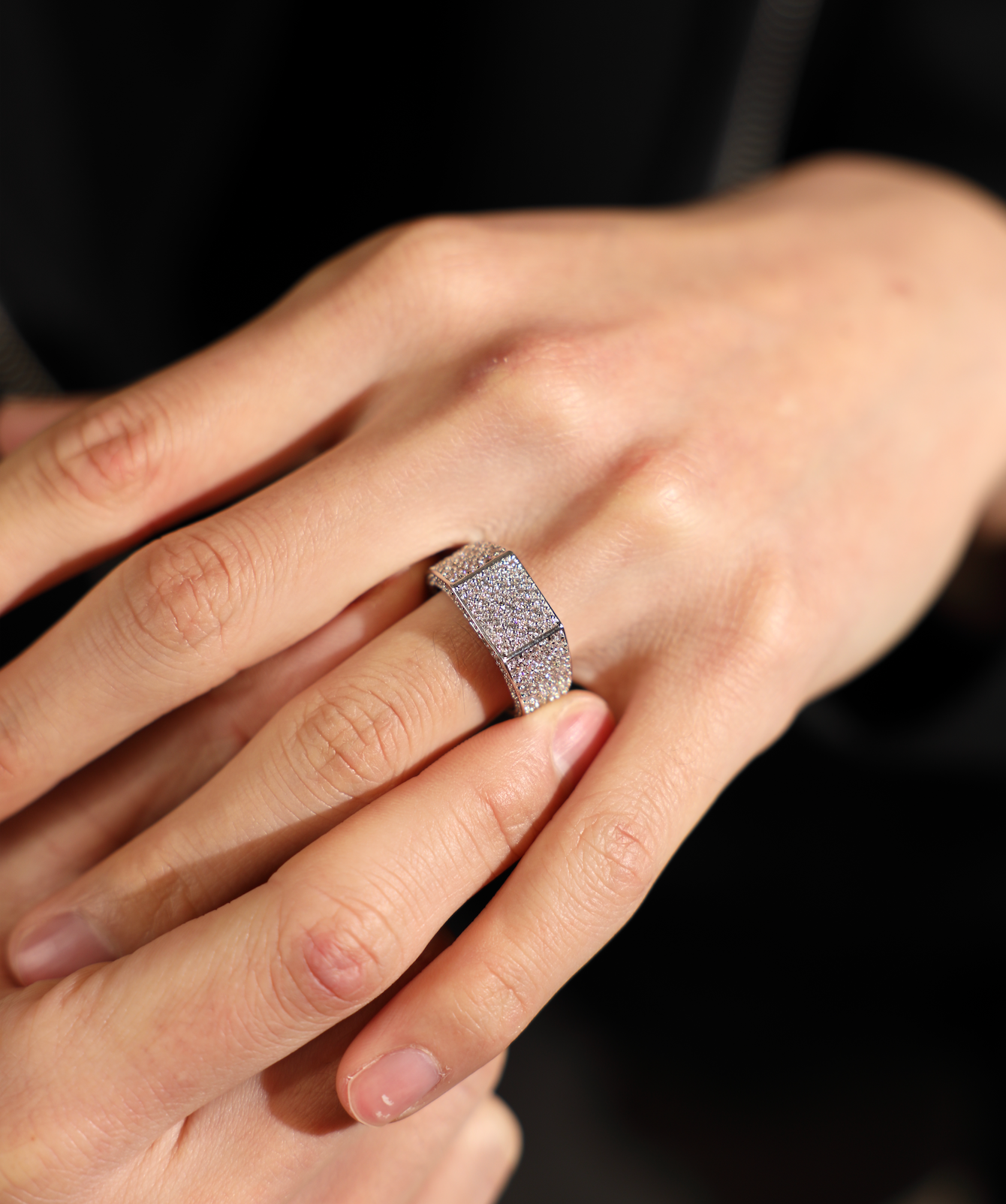 Square Mosaic Ring — White Gold view 2 | colour:white