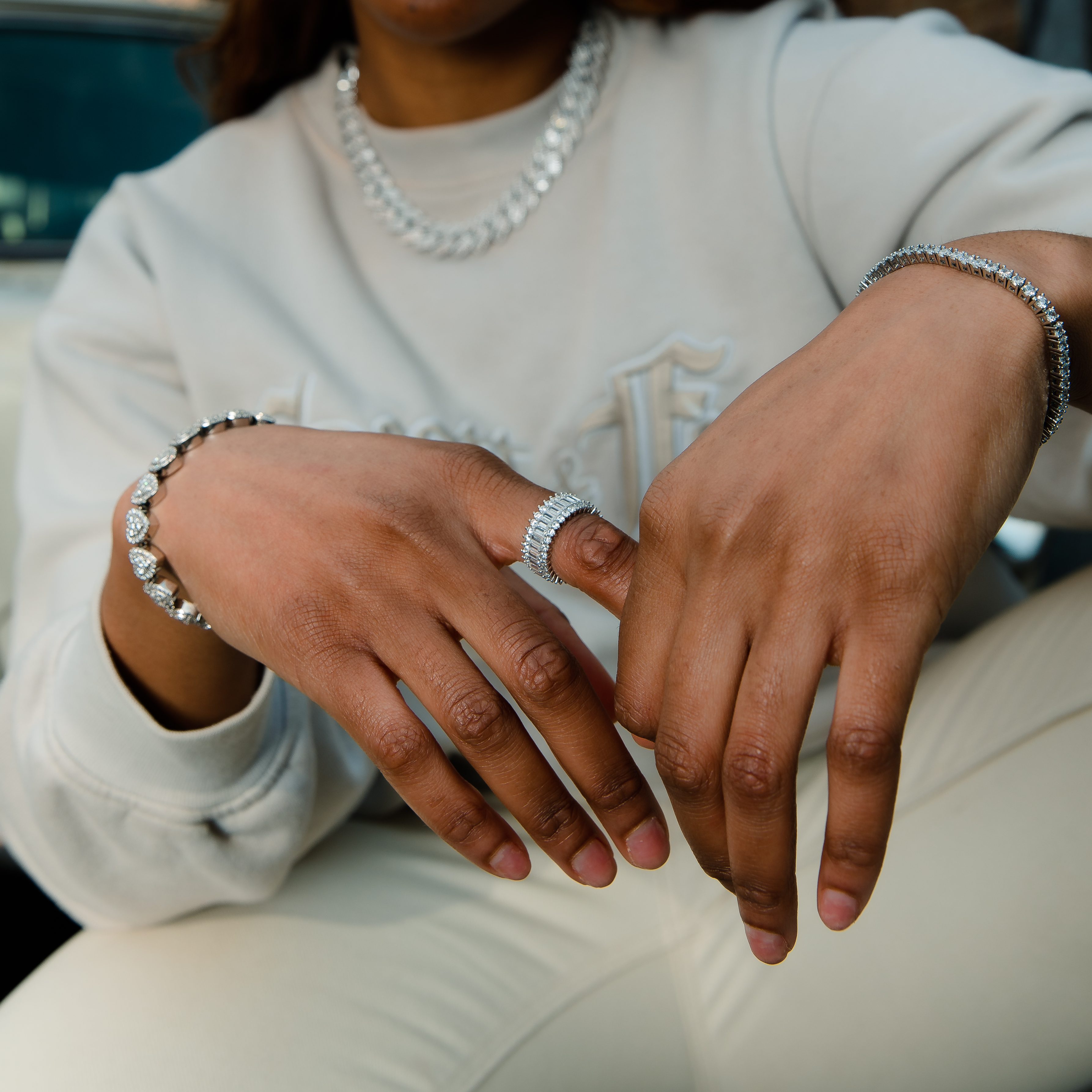 Baguette Ring in White Gold