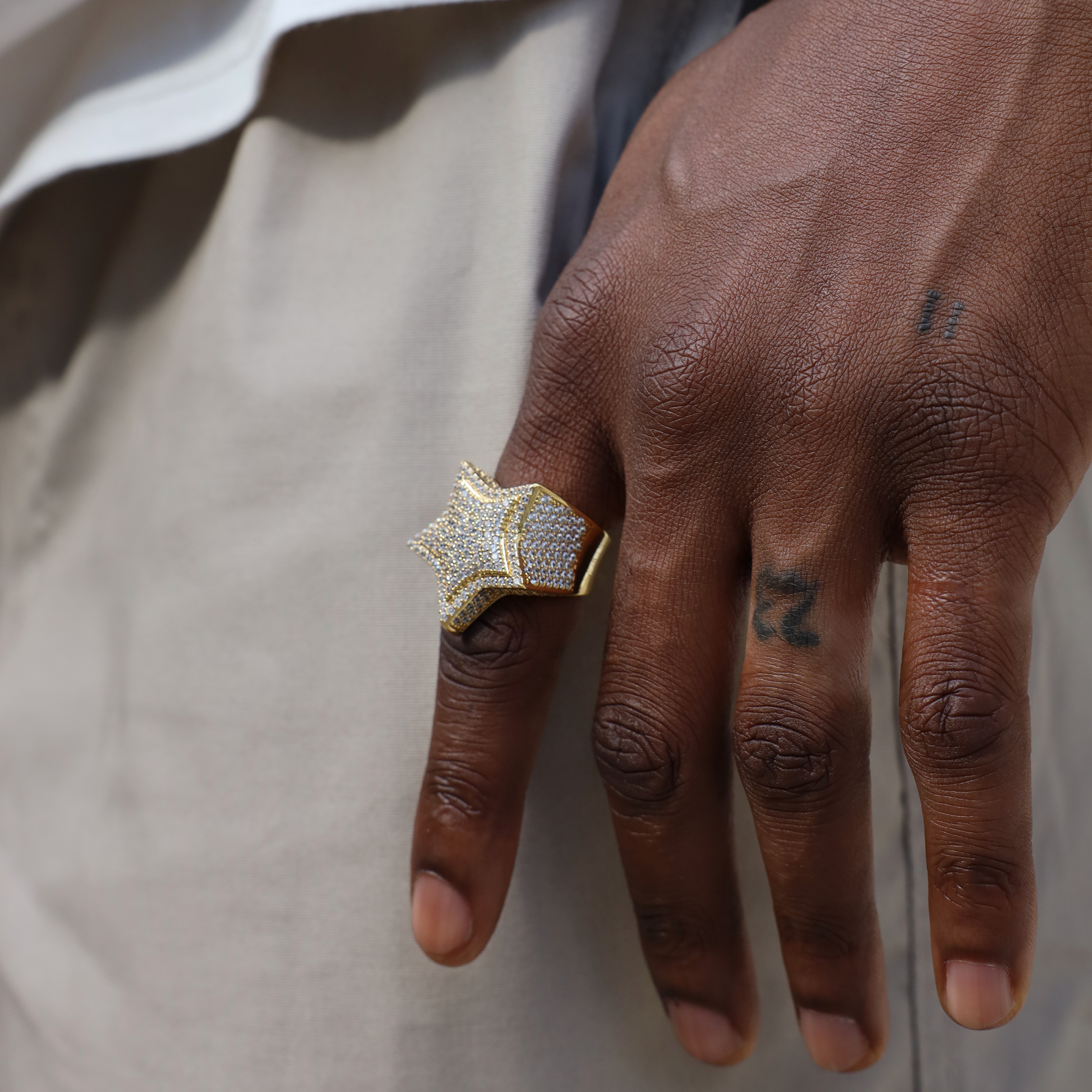 Layered Star Ring in Yellow Gold