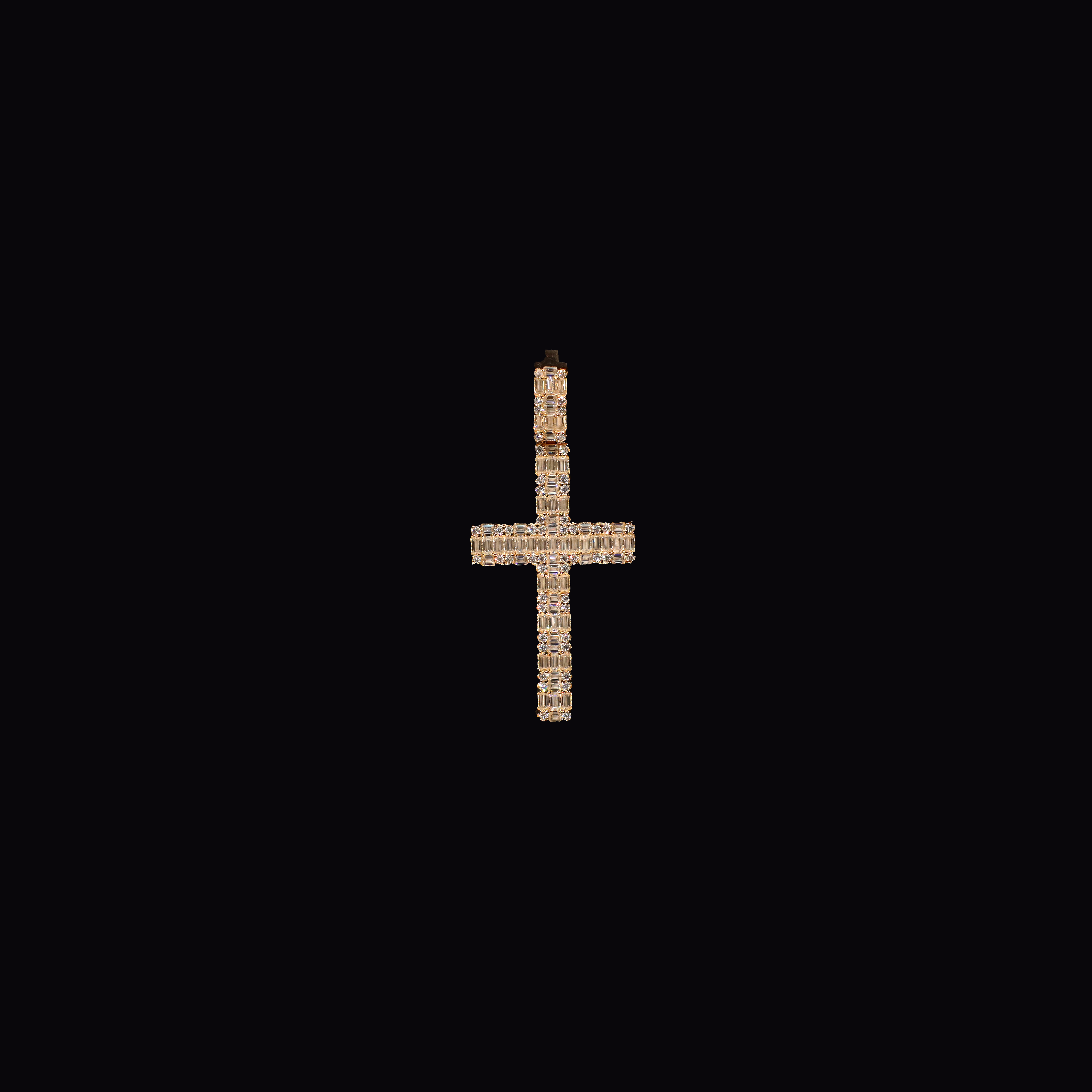 Baguette Cross Pendant (Gold)