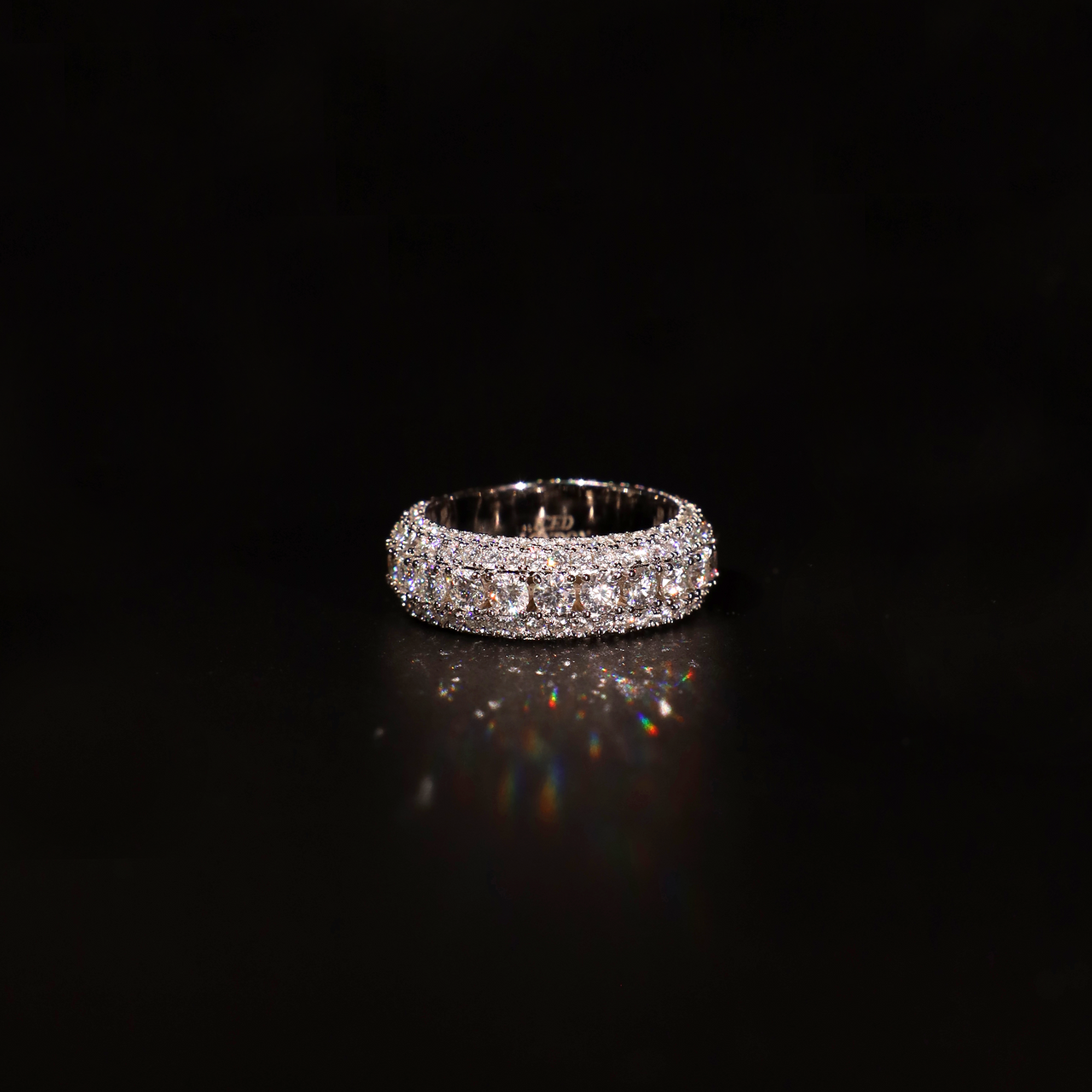 5-Row Band Ring in White Gold