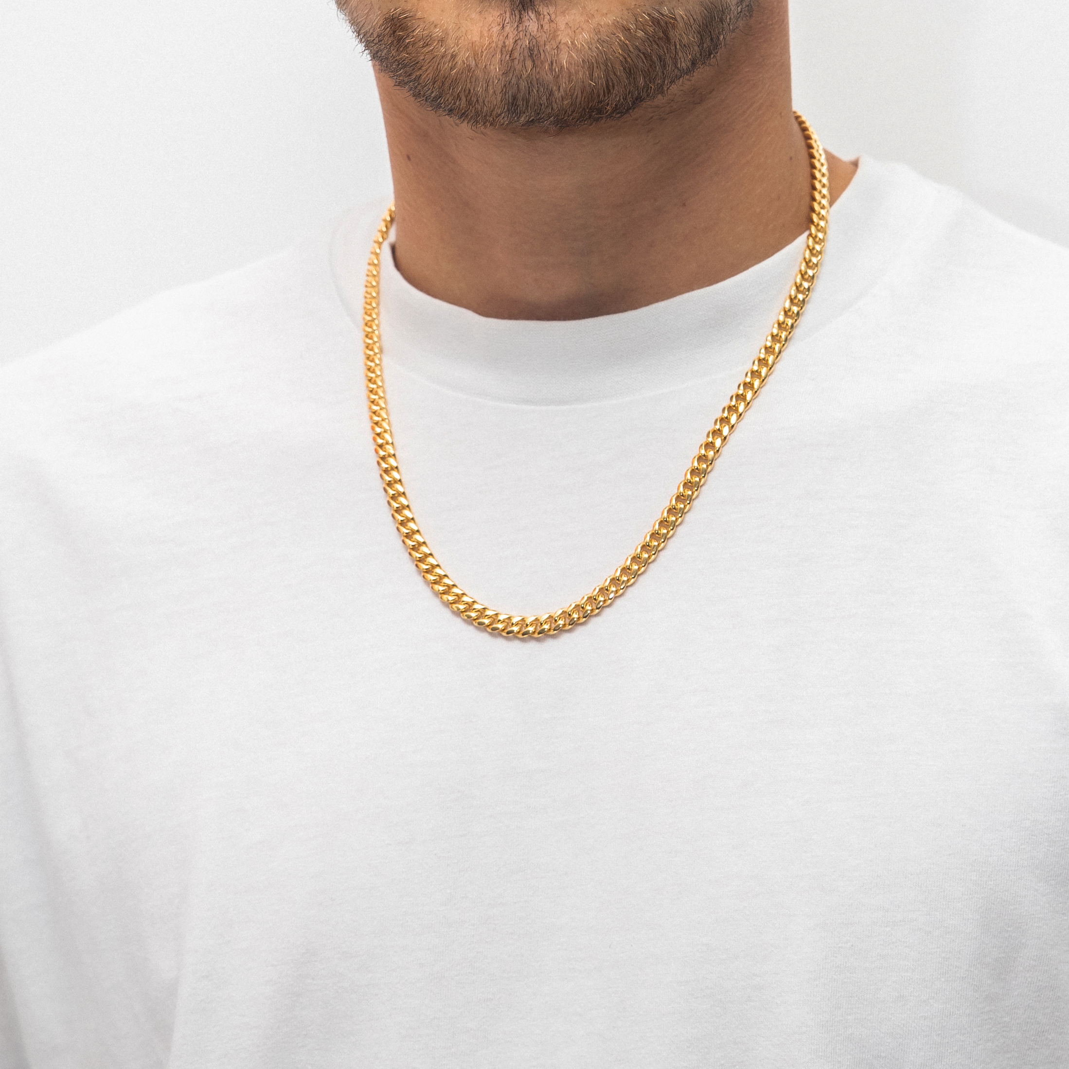 6mm Cuban Link Chain in Yellow Gold