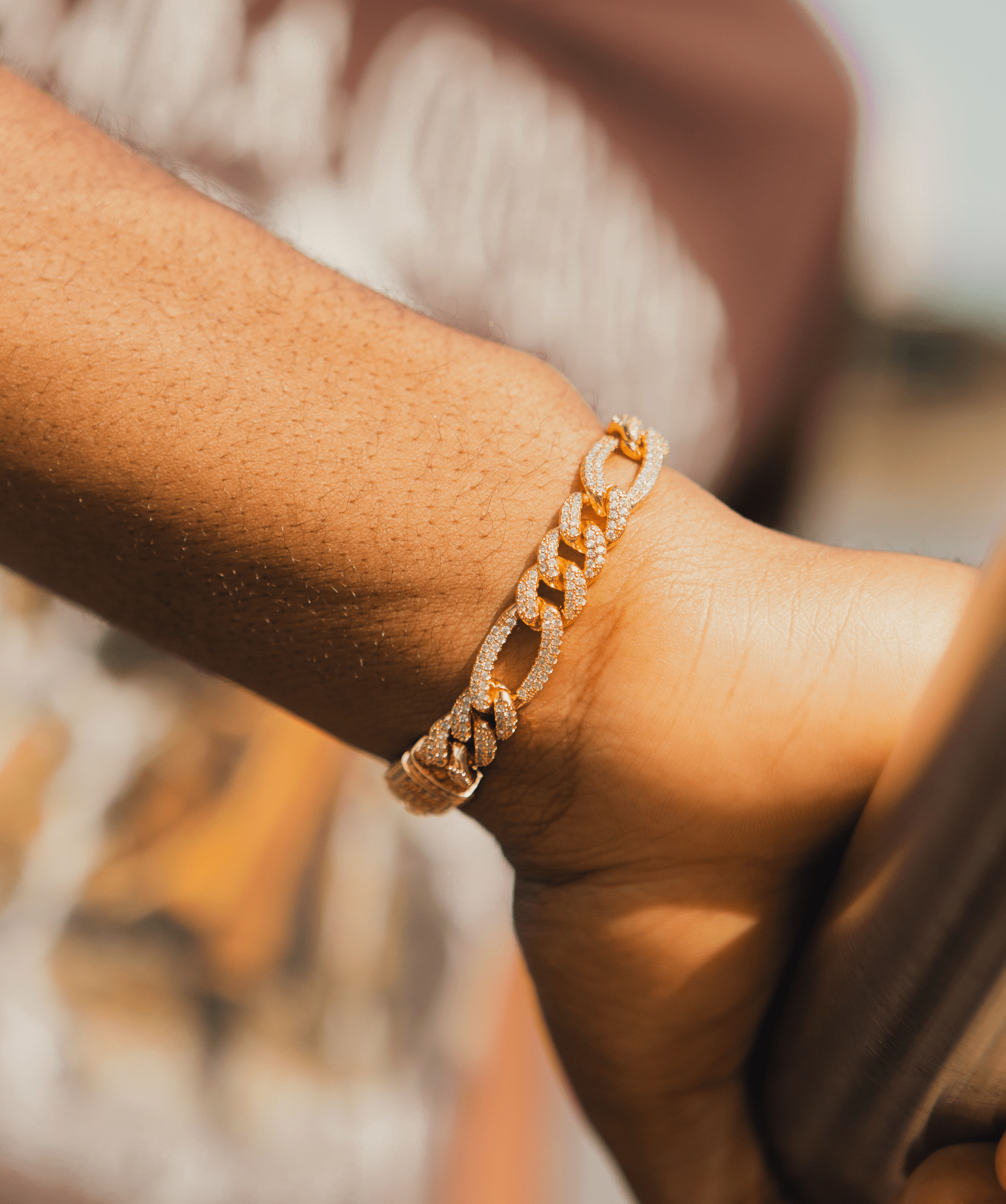 Iced Figaro Bracelet, 11mm Iced Figaro Bracelet