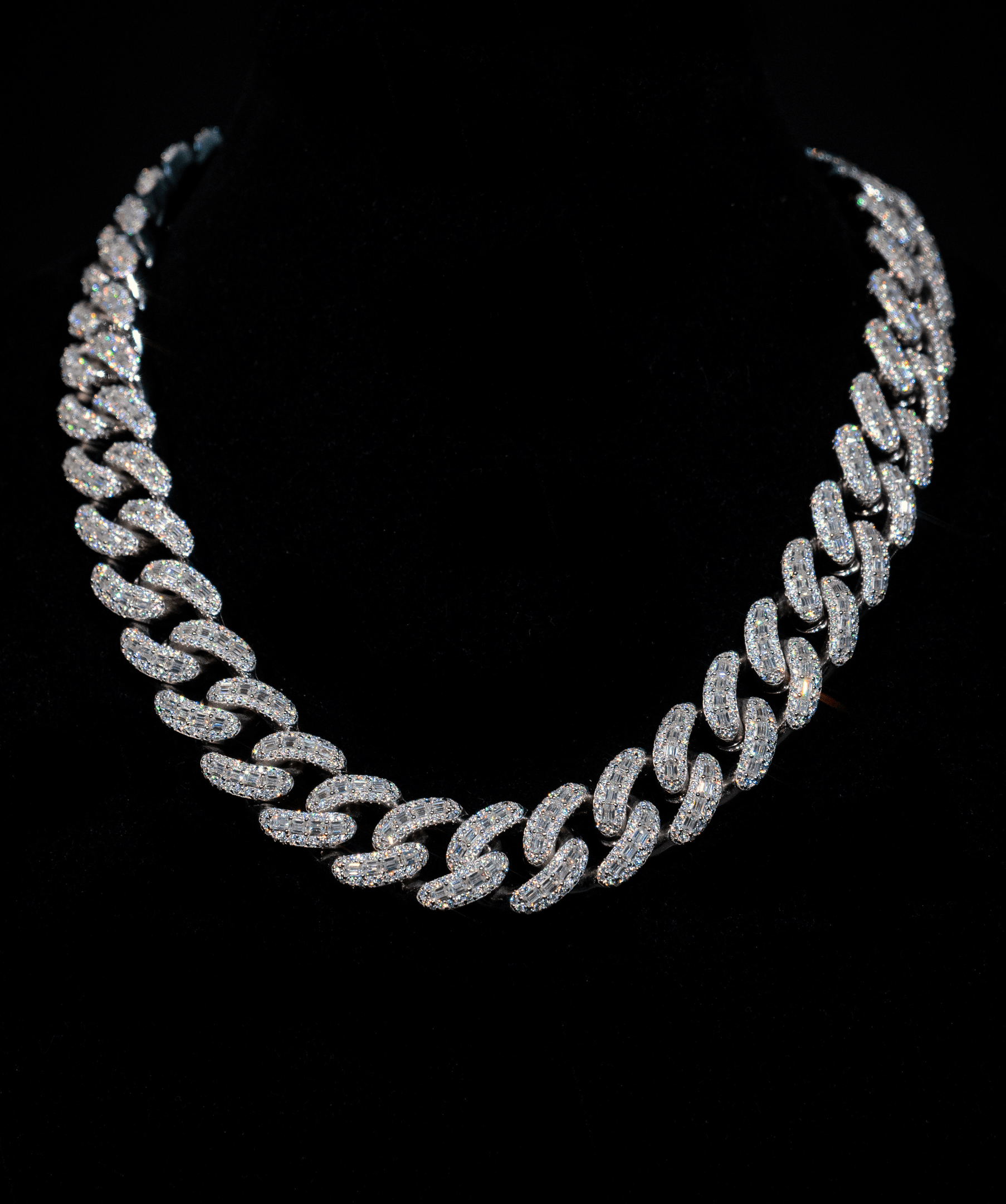 Emerald Cut Link Chain, 20mm Emerald-Cut Cuban Link Chain (Silver)