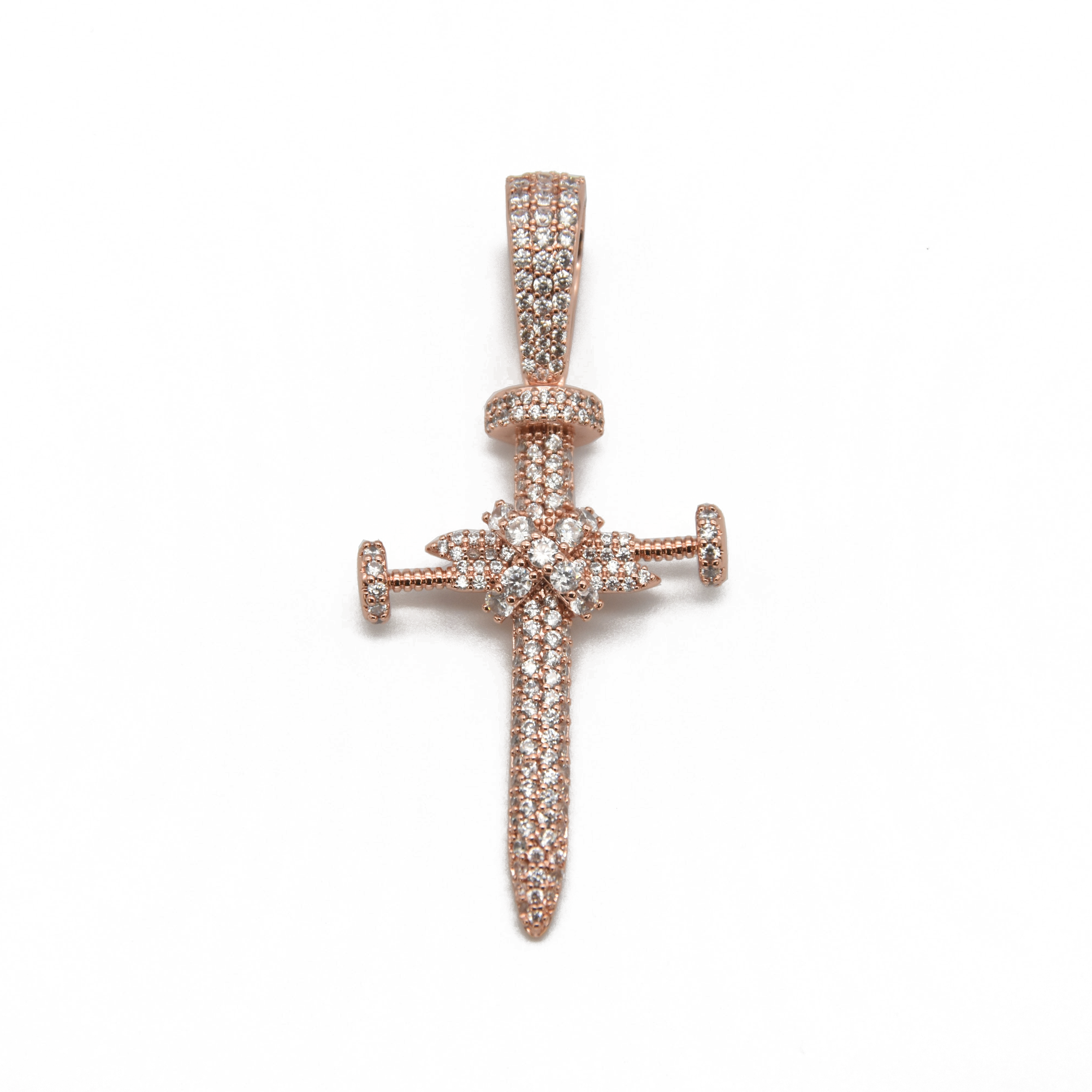 Nail Cross Pendant V2 in Rose Gold