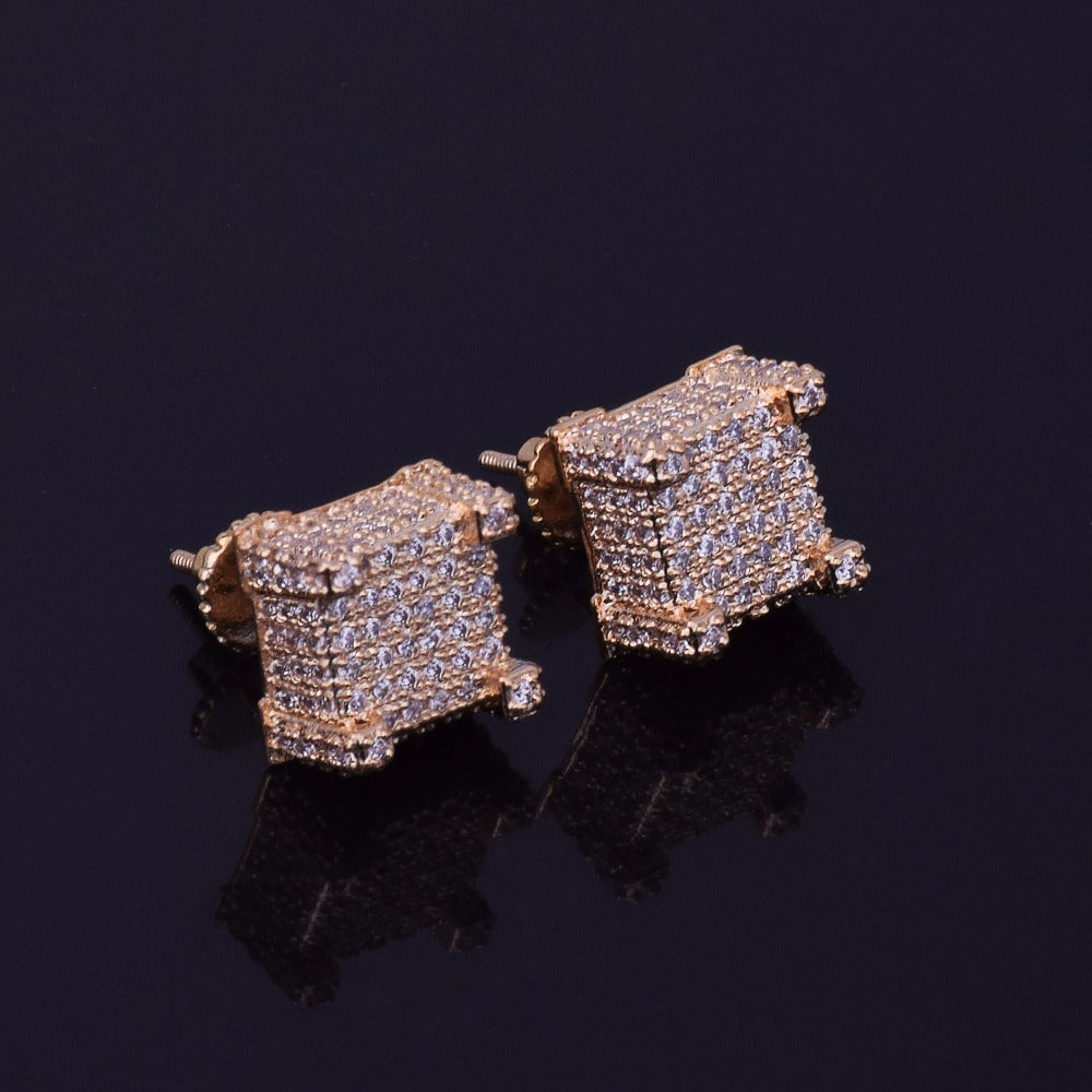 Square Cut Earrings, 10mm Square-Cut Earrings