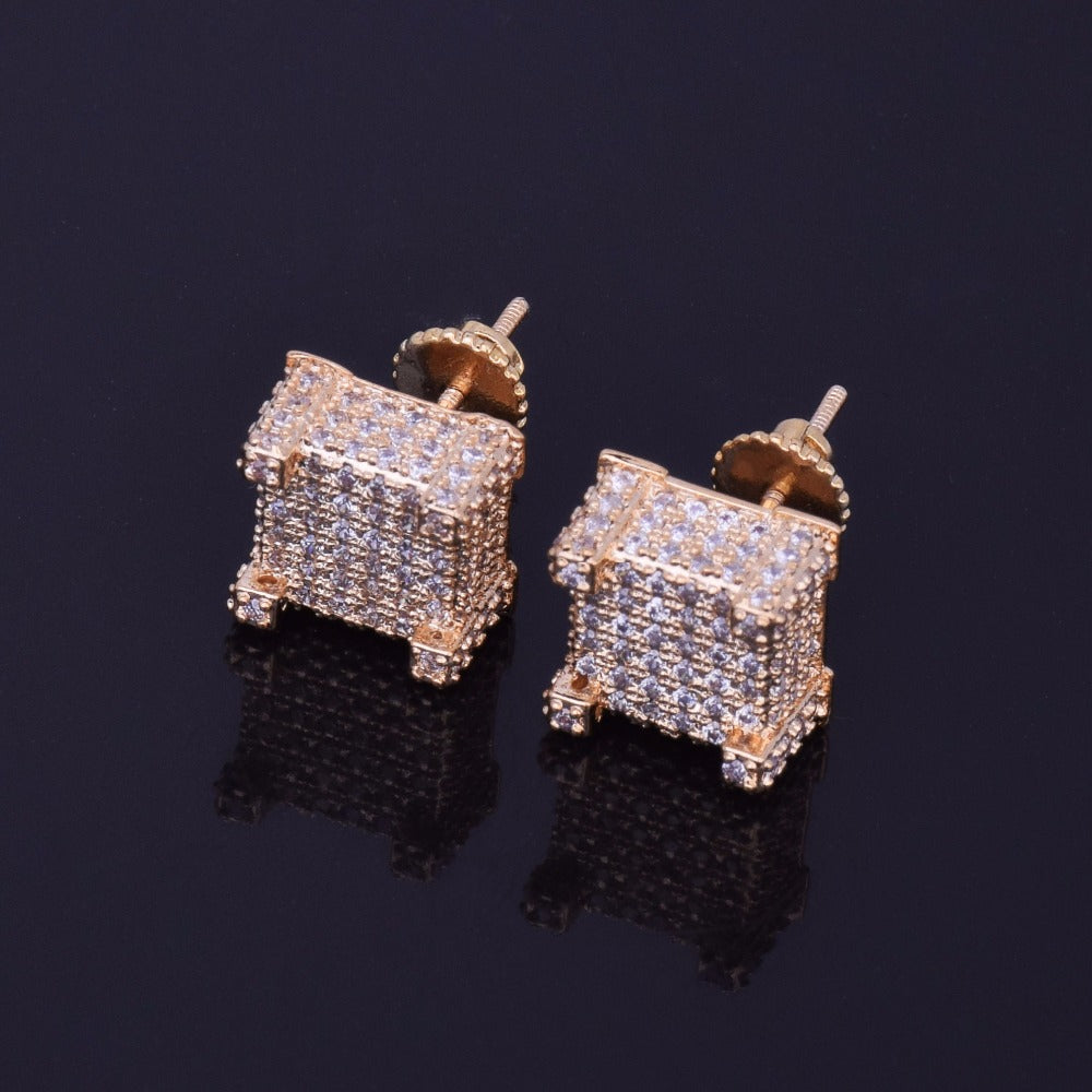 Square Cut Earrings, 10mm Square-Cut Earrings