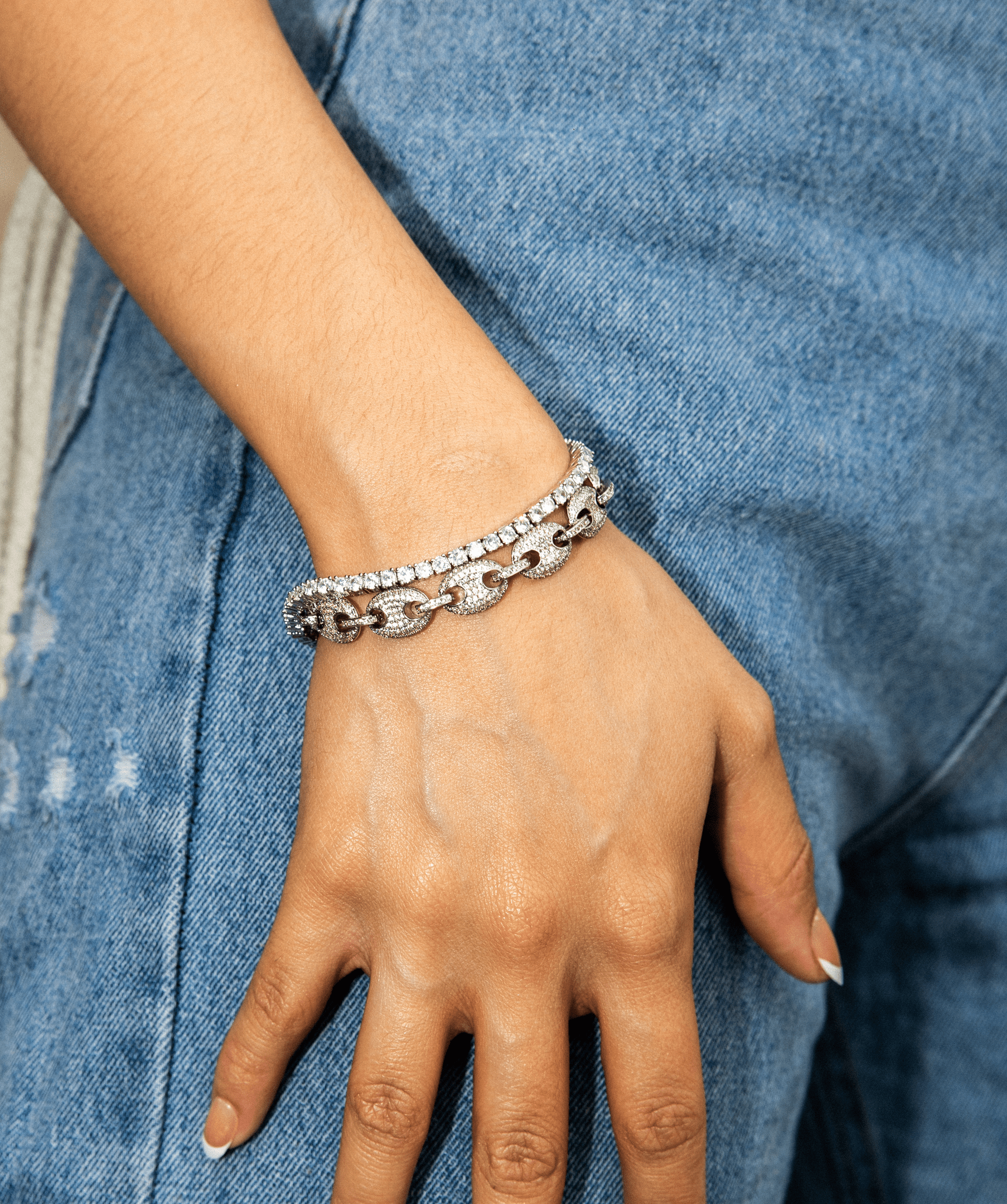 White Mariner Link Bracelet, 10mm Diamond Mariner Link Bracelet in White Gold